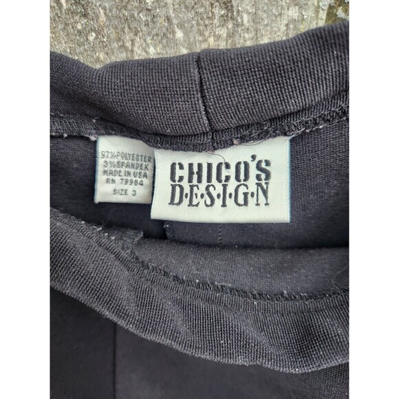 Chico's Design Chicos 3 US Size XL Black Slimming Ponte Knit Stretch Pants USA - Picture 4 of 7